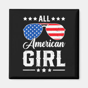 American Girl 4th Of July Funny Patriotic Usa Matc Magnet