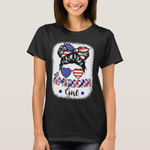 American Girl 4th Of July Shirt Women Messy Bun Us