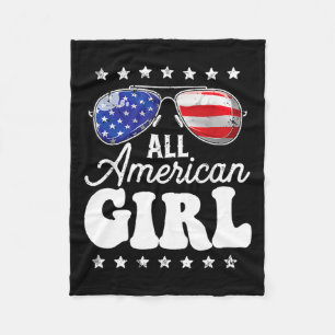American Girl 4th Of July Usa Boys Patriotic Teens Fleece Blanket