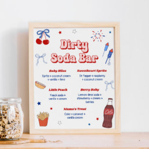 American Girl Baby Shower Dirty Soda Bar Poster
