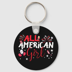 American girl for independence day _ girls key ring