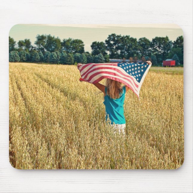 American Girl in Wheat Field Mouse Mat (Front)