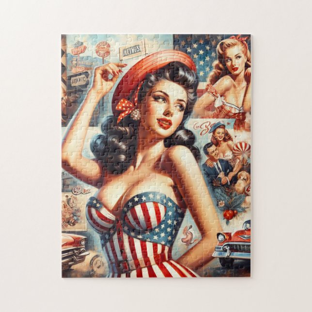 American Girl Pin-Up Collage Jigsaw Puzzle (Vertical)