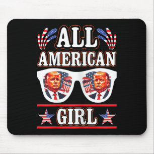 American Girl Retro Love Heart Trump Usa American  Mouse Mat