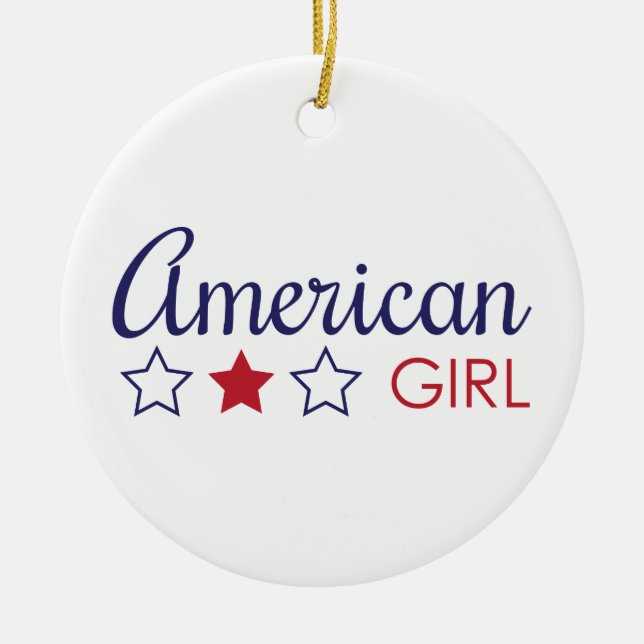 American Girl Stars Ceramic Tree Decoration (Front)