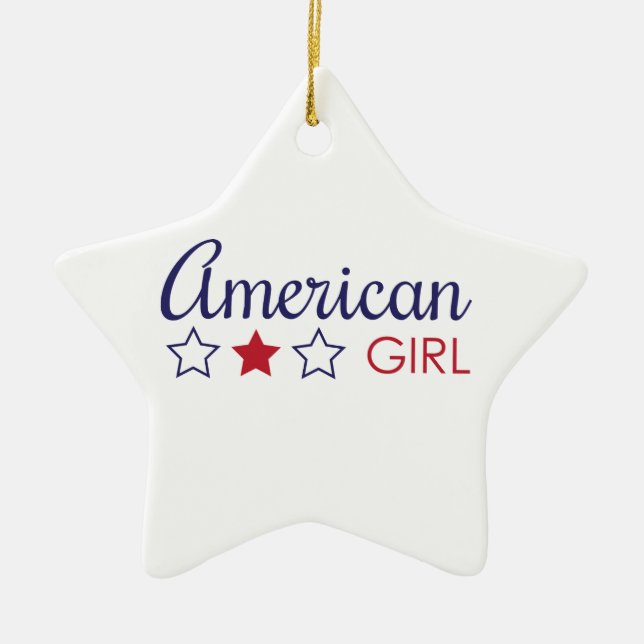 American Girl Stars Ceramic Tree Decoration (Front)