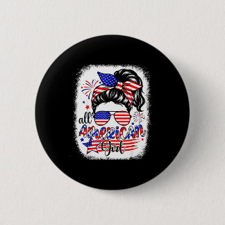 American girl usa flag 4th july women kids patriot 6 cm round badge
