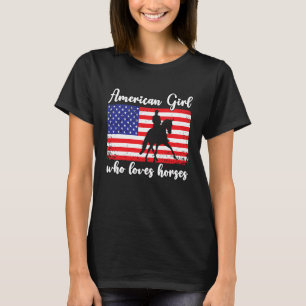 American Girl who loves eventing horses rider 5 T-Shirt