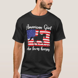American Girl who loves eventing horses rider  7 T-Shirt