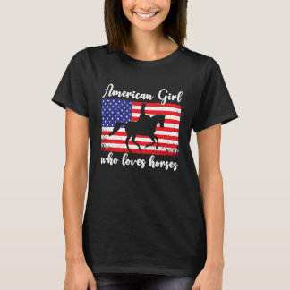 American Girl who loves eventing horses rider  7 T-Shirt