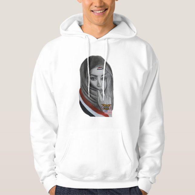 American Girl with Yemeni Roots – Yemen Flag Hoodie (Front)