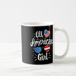 American Girl Women American Flag 4th Of July Patr Coffee Mug