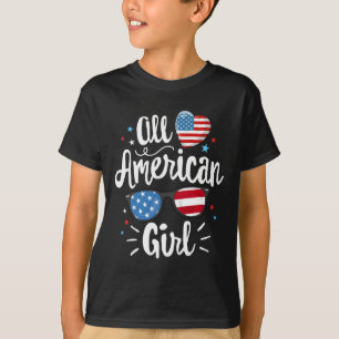 American Girl Women American Flag 4th Of July Patr T-Shirt