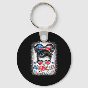 American Girls 4th Of July Bleached Shirts Daughte Key Ring