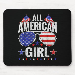 American Girls Sungles Family Patriotic 4th Of Jul Mouse Mat