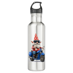 American Gnome Riding Motorcycle 710 Ml Water Bottle