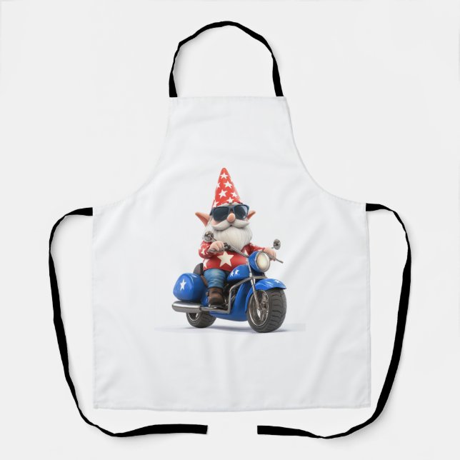American Gnome Riding Motorcycle Apron (Front)