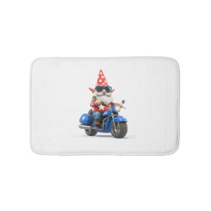 American Gnome Riding Motorcycle Bath Mat
