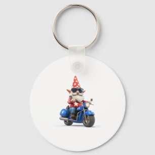 American Gnome Riding Motorcycle Key Ring