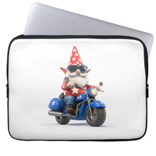 American Gnome Riding Motorcycle Laptop Sleeve