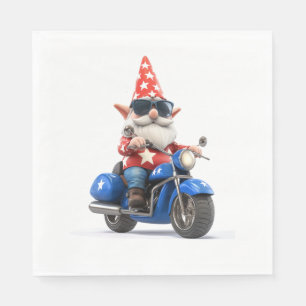 American Gnome Riding Motorcycle Napkin