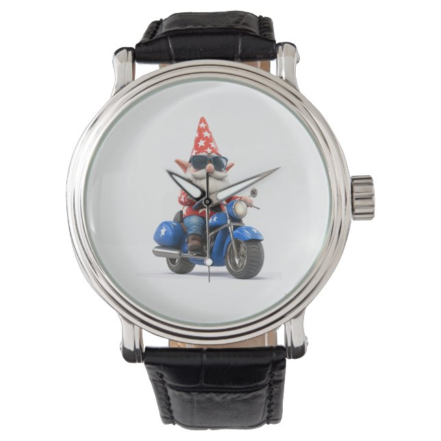 American Gnome Riding Motorcycle Watch (Front)