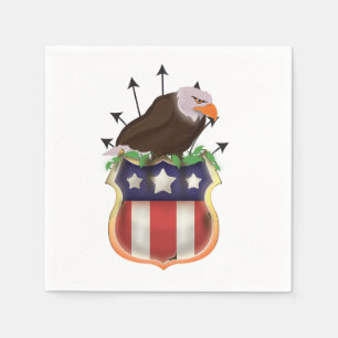 American Golden Eagle Stars and Stripes Flag Napkin