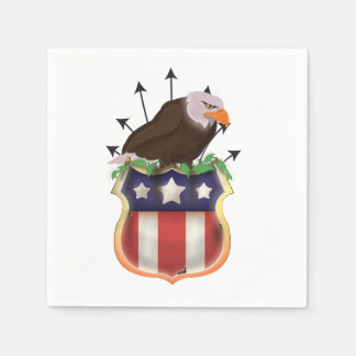 American Golden Eagle Stars and Stripes Flag Napkin