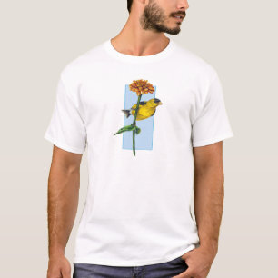 American Goldfinch and Zinnia flower T-Shirt