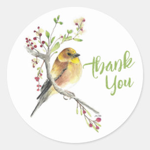 American Goldfinch Bird Art Classic Round Sticker