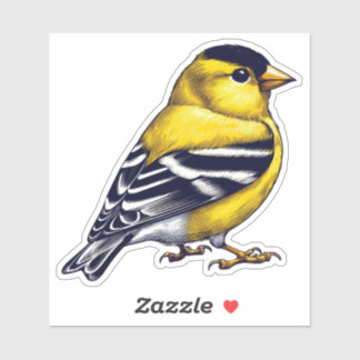 American Goldfinch bird Custom-Cut Vinyl Sticker