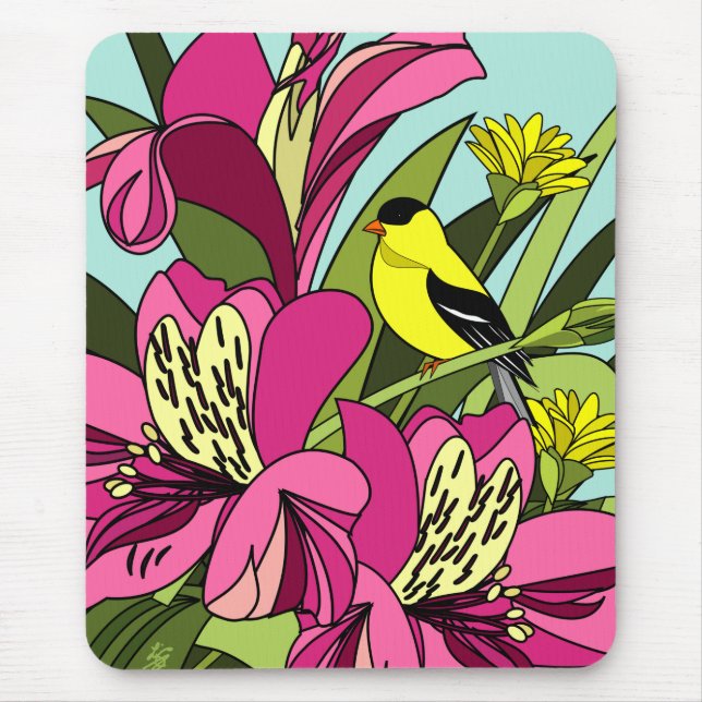 American Goldfinch Bird Mouse Mat (Front)