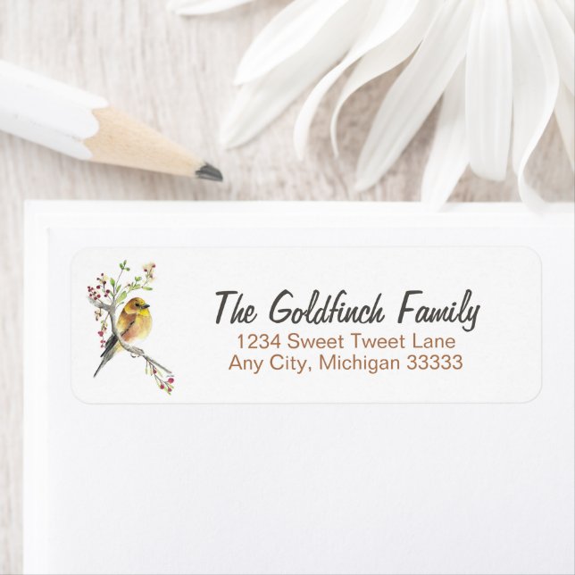 American Goldfinch Bird Watercolor Art (Insitu)