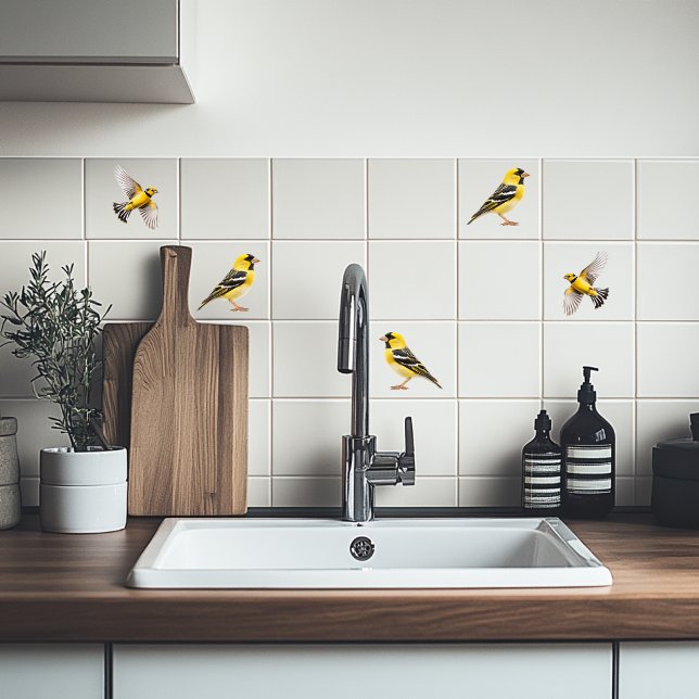 American Goldfinch in flight  Tile (American Goldfinch in flight
)