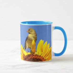 American Goldfinch on Sunflower Mug