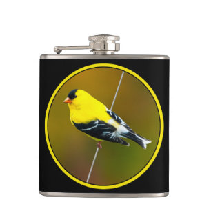 American Goldfinch - Original Photograph Hip Flask