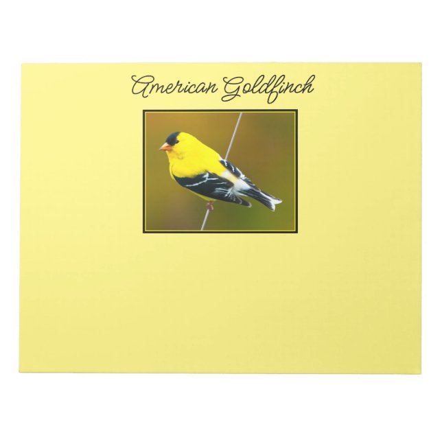 American Goldfinch - Original Photograph Notepad (Front)