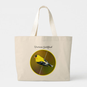 American Goldfinch Songbird Original Photograph Large Tote Bag