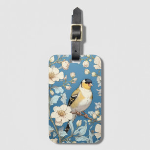 American Goldfinch William Morris Inspired Luggage Tag
