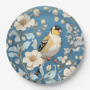 American Goldfinch William Morris Inspired Paper Plate