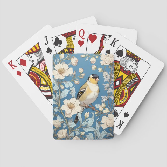 American Goldfinch William Morris Inspired Playing Cards (Back)