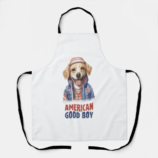 American GoodBoy Dog US Jacket 4th July Apron