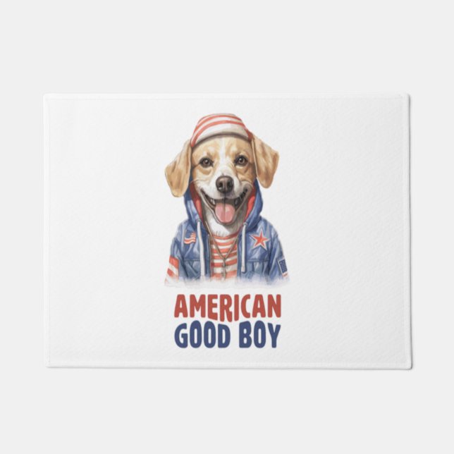 American GoodBoy Dog US Jacket th July  Doormat (Front)