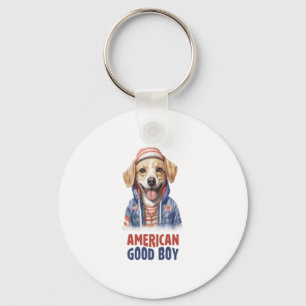 American GoodBoy Dog US Jacket th July  Key Ring
