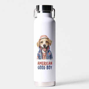 American GoodBoy Dog US Jacket th July  Water Bottle