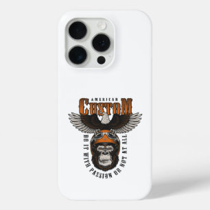 American Gorilla Motorcycle Vintage Biker Eagle iPhone 15 Pro Case