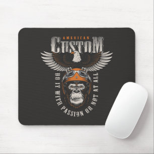 American Gorilla Motorcycle Vintage Biker Eagle Mouse Mat
