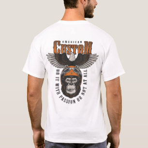 American Gorilla Motorcycle Vintage Biker Eagle T-Shirt
