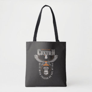 American Gorilla Motorcycle Vintage Biker Eagle Tote Bag