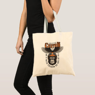 American Gorilla Motorcycle Vintage Biker Eagle Tote Bag